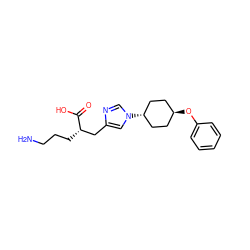 NCCC[C@@H](Cc1cn([C@H]2CC[C@H](Oc3ccccc3)CC2)cn1)C(=O)O ZINC000261190742