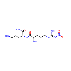 NCCC[C@@H](NC(=O)[C@@H](N)CCCN/C(N)=N/[N+](=O)[O-])C(N)=O ZINC000013799773