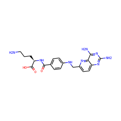 NCCC[C@@H](NC(=O)c1ccc(NCc2ccc3nc(N)nc(N)c3n2)cc1)C(=O)O ZINC000013454660