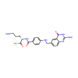 NCCC[C@H](NC(=O)c1ccc(NCc2ccc3nc(N)[nH]c(=O)c3c2)cc1)C(=O)O ZINC000013536239