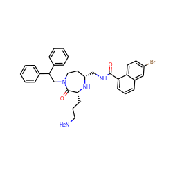 NCCC[C@H]1N[C@@H](CNC(=O)c2cccc3cc(Br)ccc23)CCN(CC(c2ccccc2)c2ccccc2)C1=O ZINC001772585378