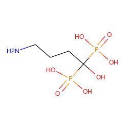 NCCCC(O)(P(=O)(O)O)P(=O)(O)O ZINC000003801919