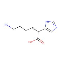 NCCCC[C@@H](C(=O)O)c1cnc[nH]1 ZINC000026256120