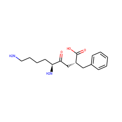 NCCCC[C@H](N)C(=O)C[C@@H](Cc1ccccc1)C(=O)O ZINC000028770012