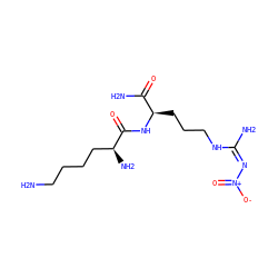 NCCCC[C@H](N)C(=O)N[C@H](CCCN/C(N)=N\[N+](=O)[O-])C(N)=O ZINC000013531464