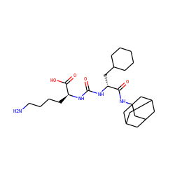 NCCCC[C@H](NC(=O)N[C@H](CC1CCCCC1)C(=O)NC12CC3CC(CC(C3)C1)C2)C(=O)O ZINC000167209201