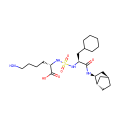 NCCCC[C@H](NS(=O)(=O)N[C@@H](CC1CCCCC1)C(=O)N[C@H]1C[C@H]2CC[C@H]1C2)C(=O)O ZINC001772638031