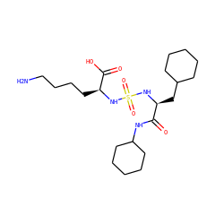 NCCCC[C@H](NS(=O)(=O)N[C@@H](CC1CCCCC1)C(=O)NC1CCCCC1)C(=O)O ZINC001772647727