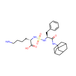 NCCCC[C@H](NS(=O)(=O)N[C@@H](Cc1ccccc1)C(=O)NC12CC3CC(CC(C3)C1)C2)C(=O)O ZINC000201001449