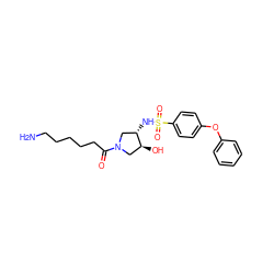 NCCCCCC(=O)N1C[C@H](O)[C@@H](NS(=O)(=O)c2ccc(Oc3ccccc3)cc2)C1 ZINC000096270001