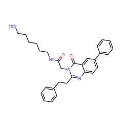 NCCCCCCNC(=O)Cn1c(CCc2ccccc2)nc2ccc(-c3ccccc3)cc2c1=O ZINC000003842554