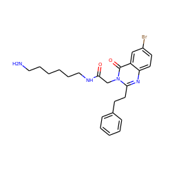 NCCCCCCNC(=O)Cn1c(CCc2ccccc2)nc2ccc(Br)cc2c1=O ZINC000027870776