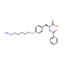 NCCCCCCOc1ccc(C[C@H](NC(=O)c2ccccc2)C(=O)O)cc1 ZINC000013738115