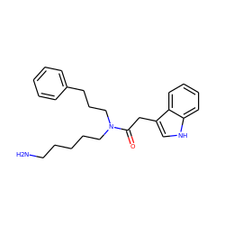 NCCCCCN(CCCc1ccccc1)C(=O)Cc1c[nH]c2ccccc12 ZINC000028825894