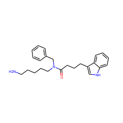 NCCCCCN(Cc1ccccc1)C(=O)CCCc1c[nH]c2ccccc12 ZINC000028825932