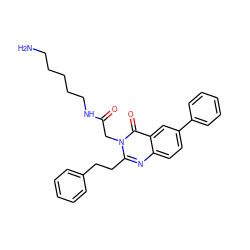 NCCCCCNC(=O)Cn1c(CCc2ccccc2)nc2ccc(-c3ccccc3)cc2c1=O ZINC000027881533