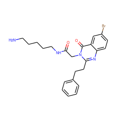 NCCCCCNC(=O)Cn1c(CCc2ccccc2)nc2ccc(Br)cc2c1=O ZINC000027880749