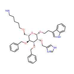 NCCCCCOC[C@@H]1O[C@H](OCCc2c[nH]c3ccccc23)[C@H](OCc2c[nH]cn2)[C@H](OCc2ccccc2)[C@H]1OCc1ccccc1 ZINC000028769054