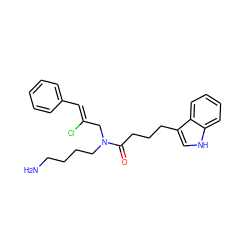 NCCCCN(C/C(Cl)=C/c1ccccc1)C(=O)CCCc1c[nH]c2ccccc12 ZINC000028825887