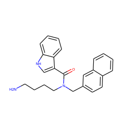 NCCCCN(Cc1ccc2ccccc2c1)C(=O)c1c[nH]c2ccccc12 ZINC000028825869