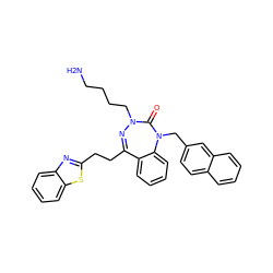 NCCCCN1N=C(CCc2nc3ccccc3s2)c2ccccc2N(Cc2ccc3ccccc3c2)C1=O ZINC001772576857