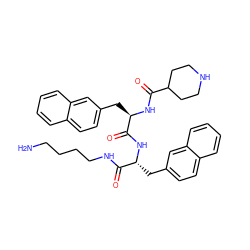 NCCCCNC(=O)[C@@H](Cc1ccc2ccccc2c1)NC(=O)[C@@H](Cc1ccc2ccccc2c1)NC(=O)C1CCNCC1 ZINC000028876844