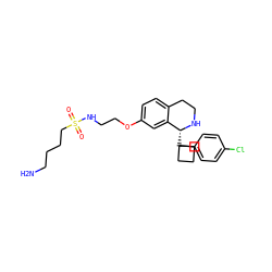 NCCCCS(=O)(=O)NCCOc1ccc2c(c1)[C@@H](C1(c3ccc(Cl)cc3)CCC1)NCC2 ZINC000114984099