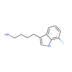 NCCCCc1c[nH]c2c(F)cccc12 ZINC000074185477