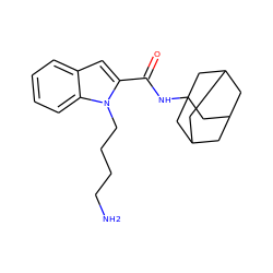 NCCCCn1c(C(=O)NC23CC4CC(CC(C4)C2)C3)cc2ccccc21 ZINC001772647959