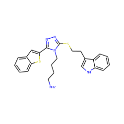 NCCCCn1c(SCCc2c[nH]c3ccccc23)nnc1-c1cc2ccccc2s1 ZINC000028468315