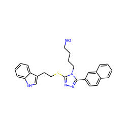 NCCCCn1c(SCCc2c[nH]c3ccccc23)nnc1-c1ccc2ccccc2c1 ZINC000028460944