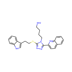 NCCCCn1c(SCCc2c[nH]c3ccccc23)nnc1-c1ccc2ccccc2n1 ZINC000028464137