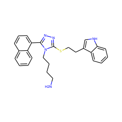 NCCCCn1c(SCCc2c[nH]c3ccccc23)nnc1-c1cccc2ccccc12 ZINC000028466095