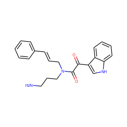 NCCCN(C/C=C/c1ccccc1)C(=O)C(=O)c1c[nH]c2ccccc12 ZINC000028825838