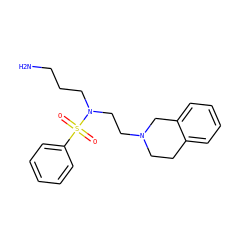 NCCCN(CCN1CCc2ccccc2C1)S(=O)(=O)c1ccccc1 ZINC000073159848