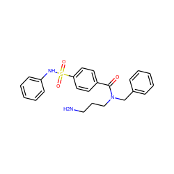 NCCCN(Cc1ccccc1)C(=O)c1ccc(S(=O)(=O)Nc2ccccc2)cc1 ZINC000299819714