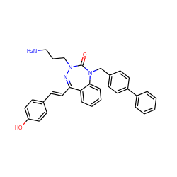 NCCCN1N=C(/C=C/c2ccc(O)cc2)c2ccccc2N(Cc2ccc(-c3ccccc3)cc2)C1=O ZINC001772596752