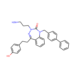 NCCCN1N=C(CCc2ccc(O)cc2)c2ccccc2N(Cc2ccc(-c3ccccc3)cc2)C1=O ZINC001772643470