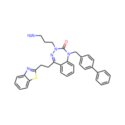 NCCCN1N=C(CCc2nc3ccccc3s2)c2ccccc2N(Cc2ccc(-c3ccccc3)cc2)C1=O ZINC001772614632