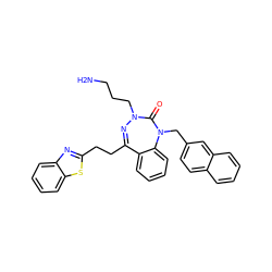 NCCCN1N=C(CCc2nc3ccccc3s2)c2ccccc2N(Cc2ccc3ccccc3c2)C1=O ZINC001772612281