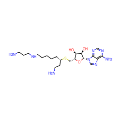 NCCCNCCCCC[C@@H](CCN)SC[C@H]1O[C@@H](n2cnc3c(N)ncnc32)[C@H](O)[C@@H]1O ZINC000013742157