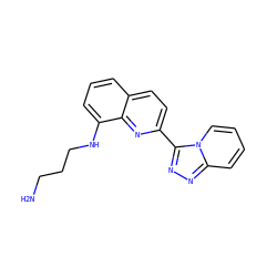 NCCCNc1cccc2ccc(-c3nnc4ccccn34)nc12 ZINC000096174951