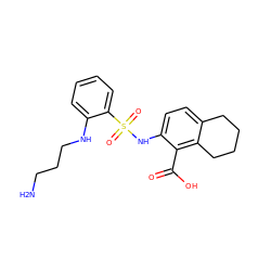 NCCCNc1ccccc1S(=O)(=O)Nc1ccc2c(c1C(=O)O)CCCC2 ZINC000014964470