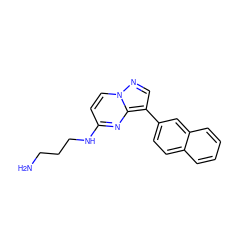 NCCCNc1ccn2ncc(-c3ccc4ccccc4c3)c2n1 ZINC000096286368