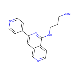 NCCCNc1nc(-c2ccncc2)cc2cnccc12 ZINC000095561154