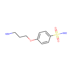 NCCCOc1ccc(S(N)(=O)=O)cc1 ZINC000020267892