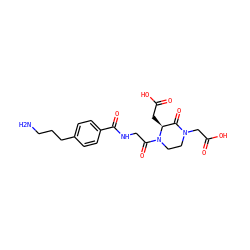 NCCCc1ccc(C(=O)NCC(=O)N2CCN(CC(=O)O)C(=O)[C@@H]2CC(=O)O)cc1 ZINC000013778012