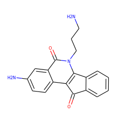 NCCCn1c2c(c3ccc(N)cc3c1=O)C(=O)c1ccccc1-2 ZINC000095557408