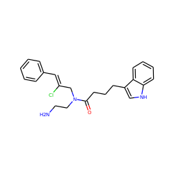 NCCN(C/C(Cl)=C/c1ccccc1)C(=O)CCCc1c[nH]c2ccccc12 ZINC000028825771