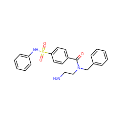 NCCN(Cc1ccccc1)C(=O)c1ccc(S(=O)(=O)Nc2ccccc2)cc1 ZINC000299827273